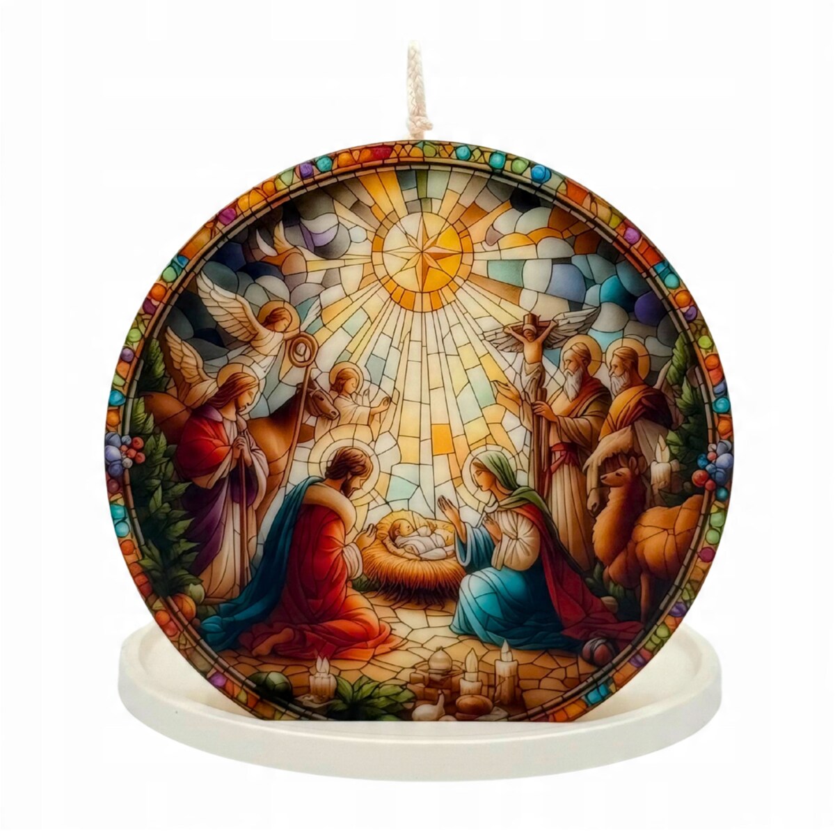 Prezent na Święta Szopka Bożonarodzeniowa Świeca Stajenka Święta Rodzina