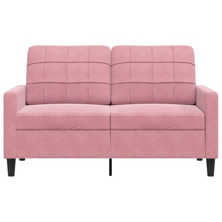 vidaXL Sofa 2-osobowa, różowy, 120 cm, tapicerowana aksamitem