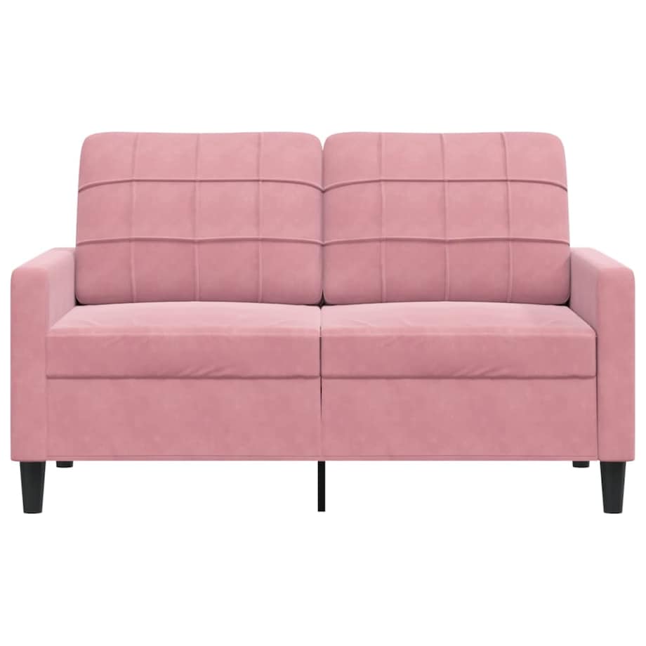 vidaXL Sofa 2-osobowa, różowy, 120 cm, tapicerowana aksamitem