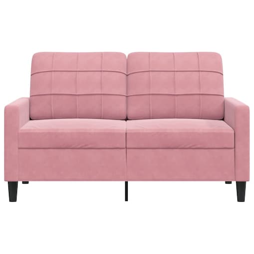 vidaXL Sofa 2-osobowa, różowy, 120 cm, tapicerowana aksamitem