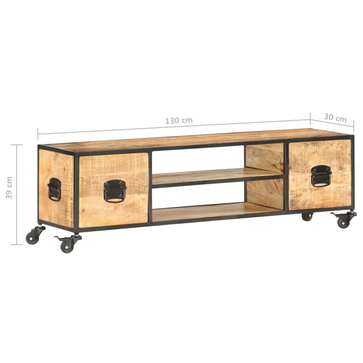vidaXL Szafka pod TV, 130 x 30 x 39 cm, lite drewno mango