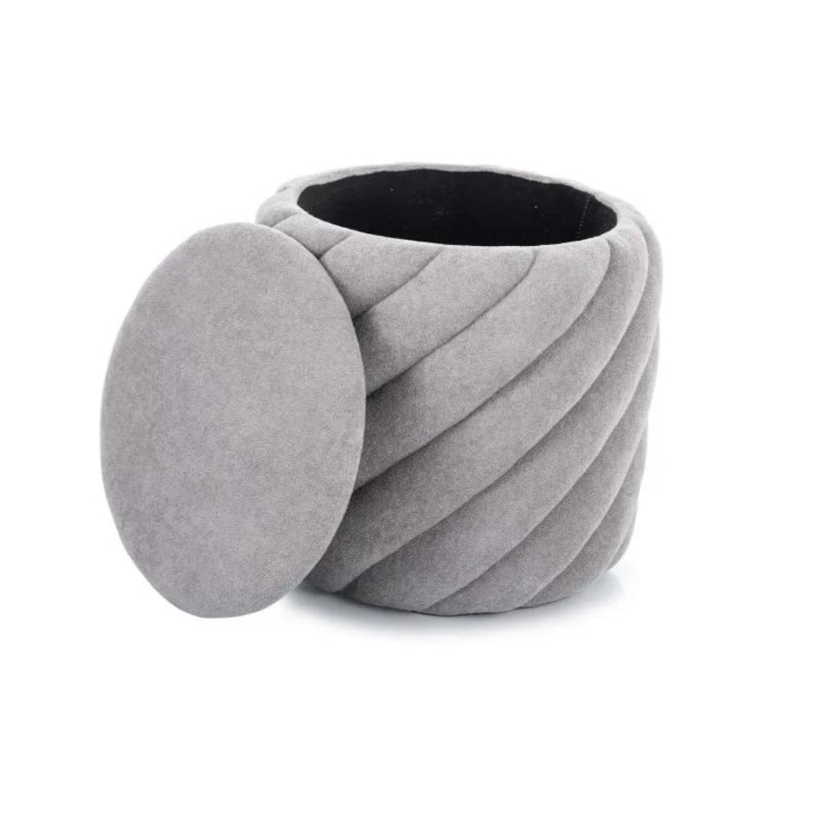 Pufa PELARO ze schowkiem jasnoszara