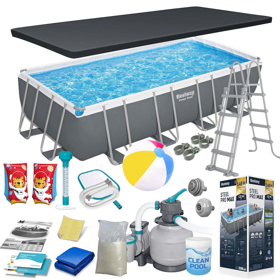 Basen ogrodowy stelażowy Bestway 549x274x122 cm zestaw 18w1