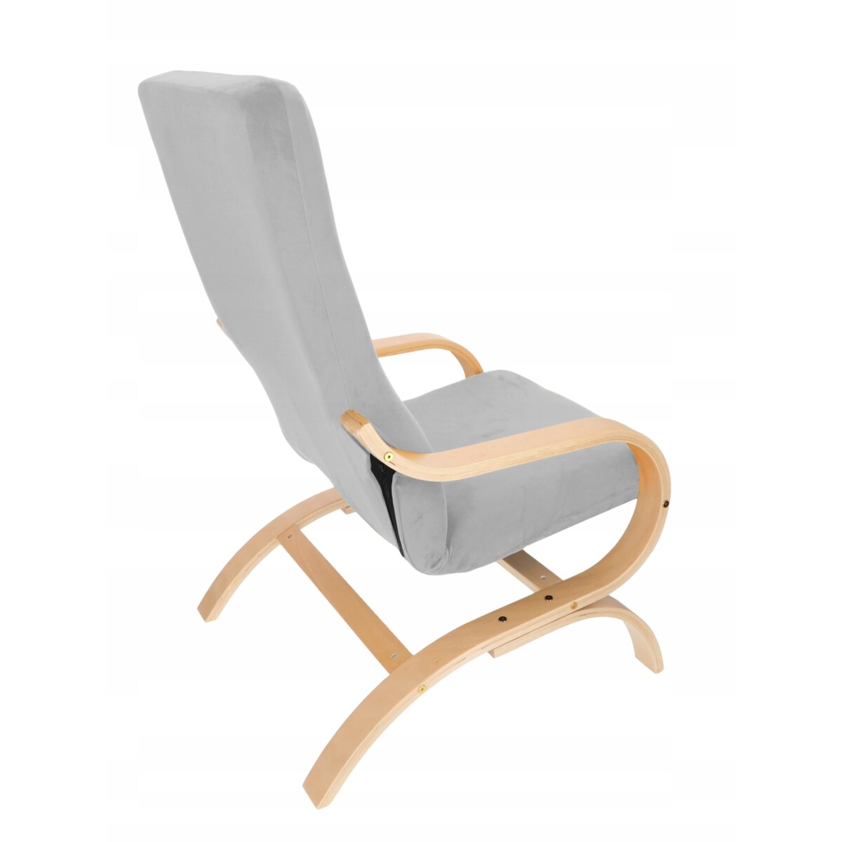 POKROWIEC NA FOTEL FINKA JASNY SZARY WELUR ELASTYCZNY [21FY]