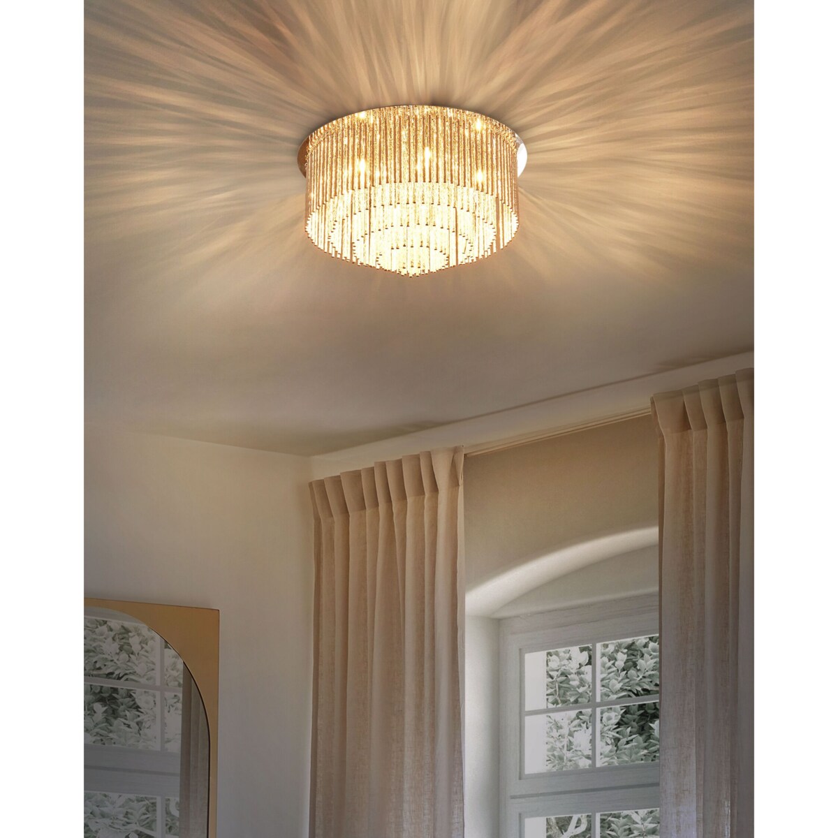 Żyrandol metalowy srebrny FIRVIDA