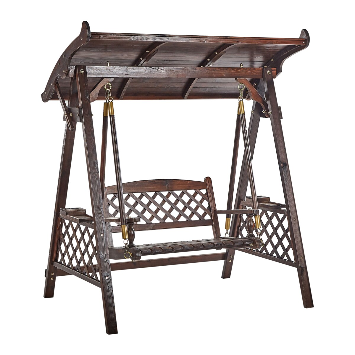 Huśtawka ogrodowa SENARICA Drewno Ciemne drewno