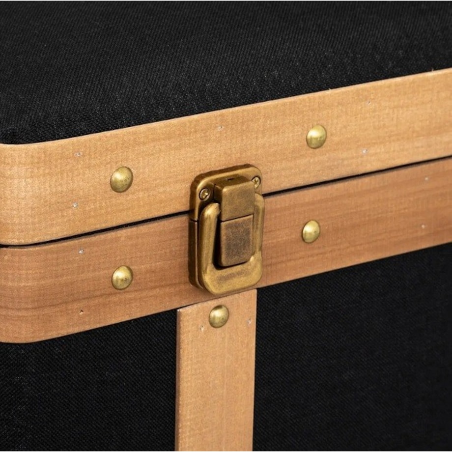 Skrzynia 3 szt. czarna z drewnem Harry