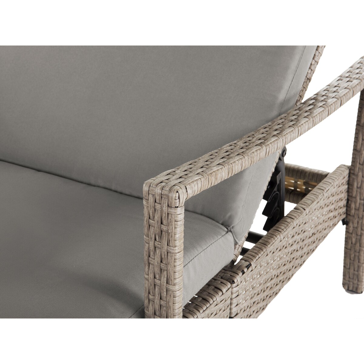 Leżak ogrodowy z technorattanu szary VASTO