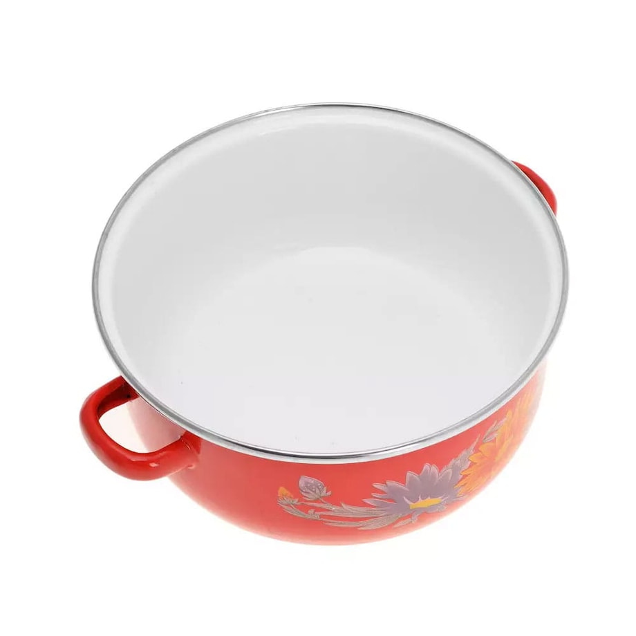 Zestaw garnków emaliowanych 10 elementów czerwone KLAUSBERG