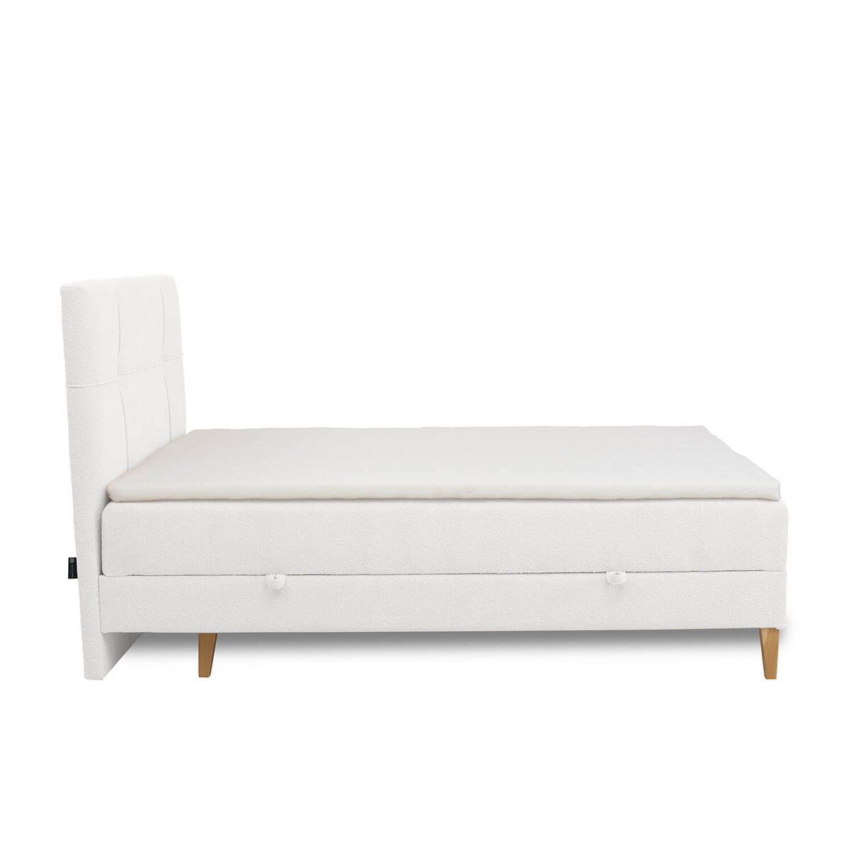 Łóżko kontynentalne EVERTON 140x200 z pojemnikiem, Biały, tkanina Baloo 2073