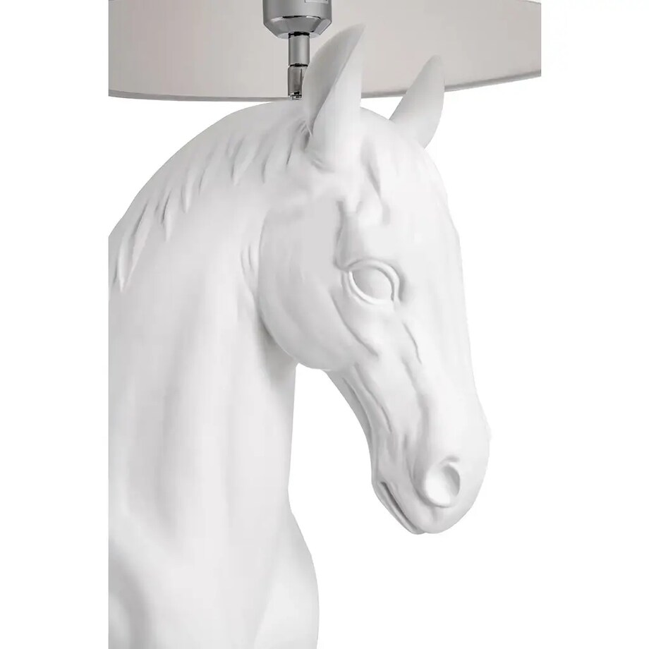 Stojąca lampa pokojowa HORSE M podłogowy koń z abażurem biały