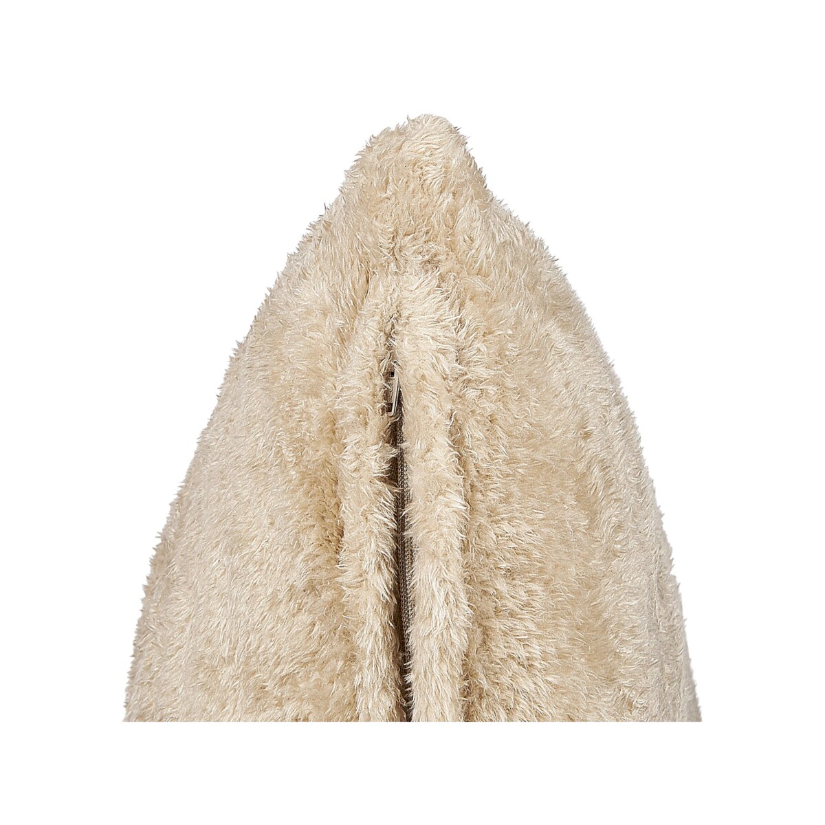 Poduszka dekoracyjna włochacz 45 x 45 cm beżowa PILEA