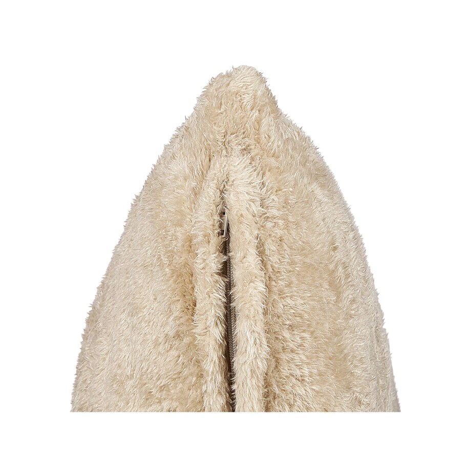 Poduszka dekoracyjna włochacz 45 x 45 cm beżowa PILEA