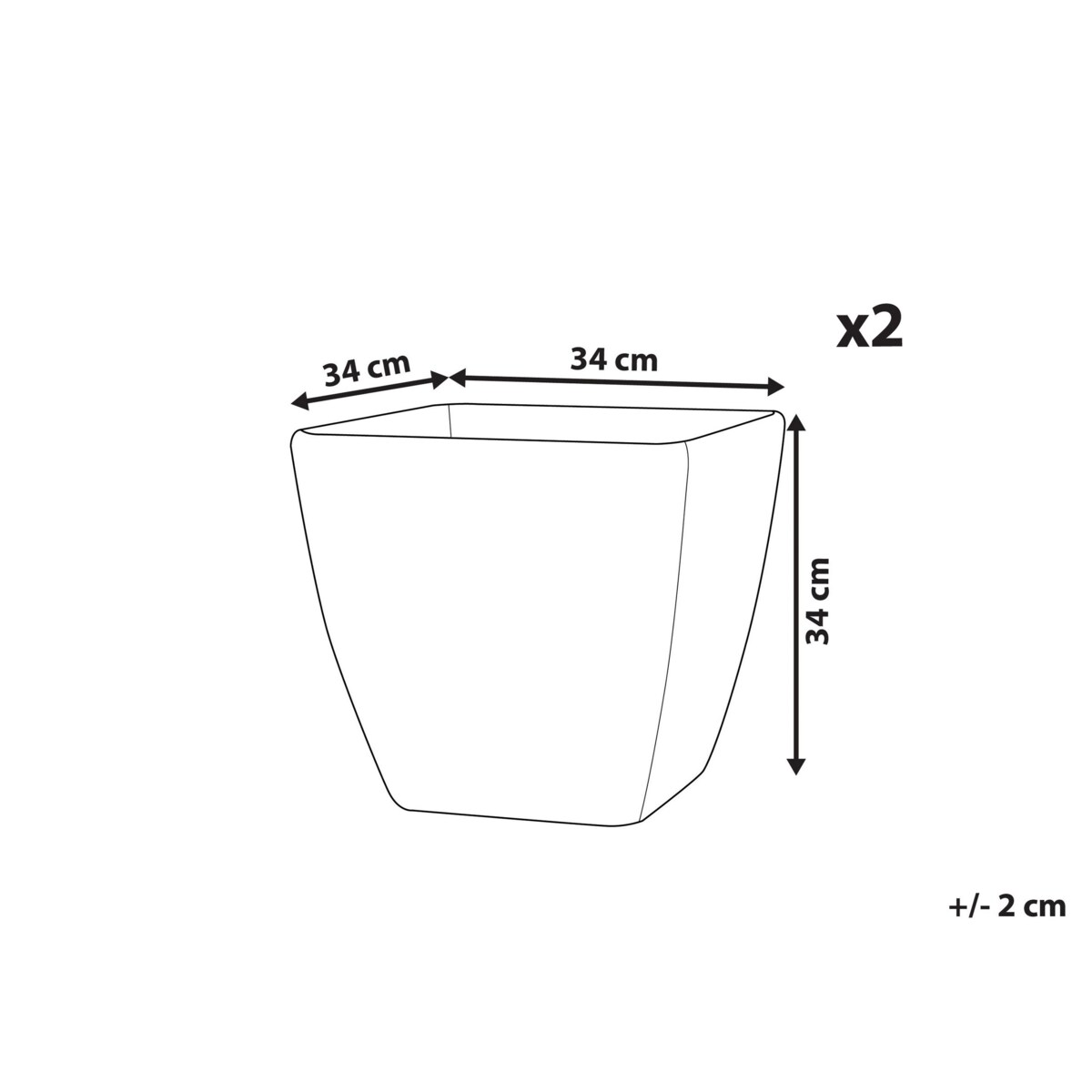 Zestaw 2 doniczek 34 x 34 x 34 cm ciemnoszare ZELI