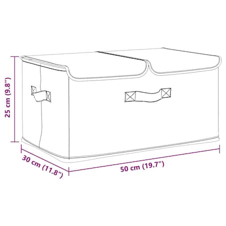 vidaXL Pojemnik do przechowywania, tkanina, 50x30x25 cm, kremowy