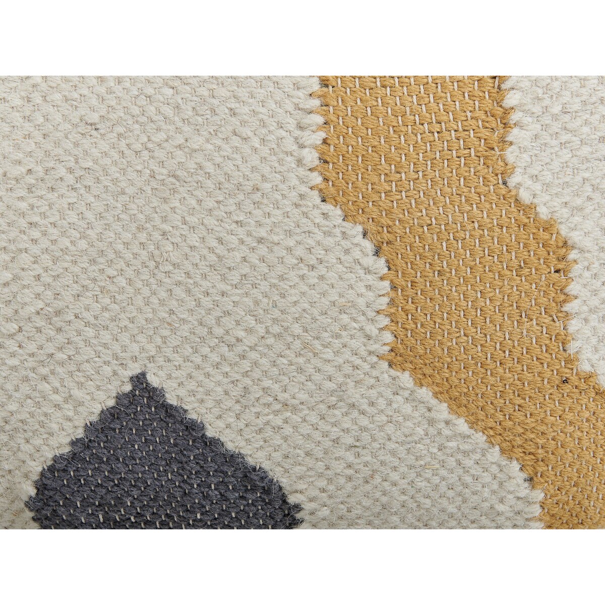 Puf wełniany 56 x 56 x 32 cm beżowo-żółty ZEUGMA