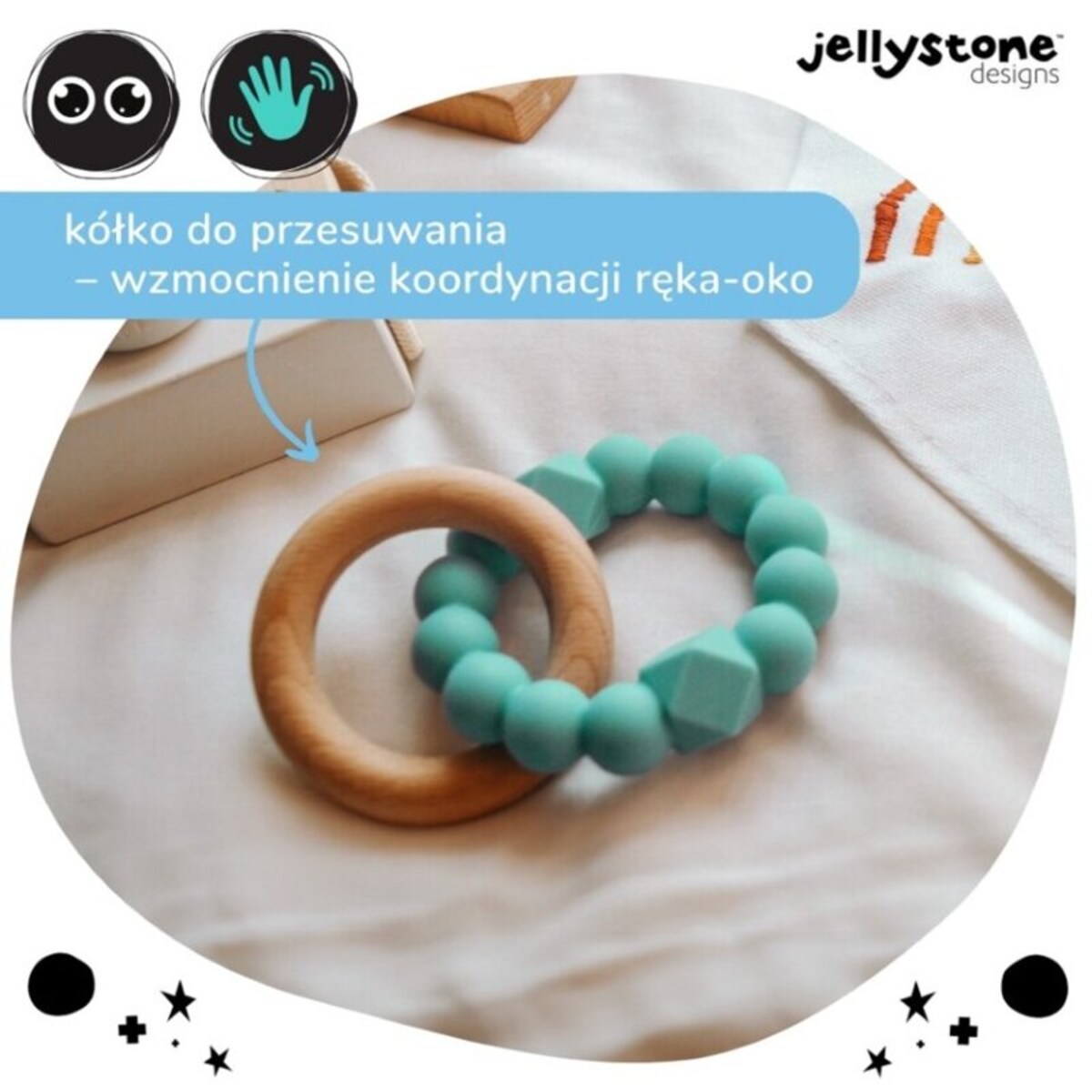 Księżycowy gryzak, miętowy, Jellystone Design