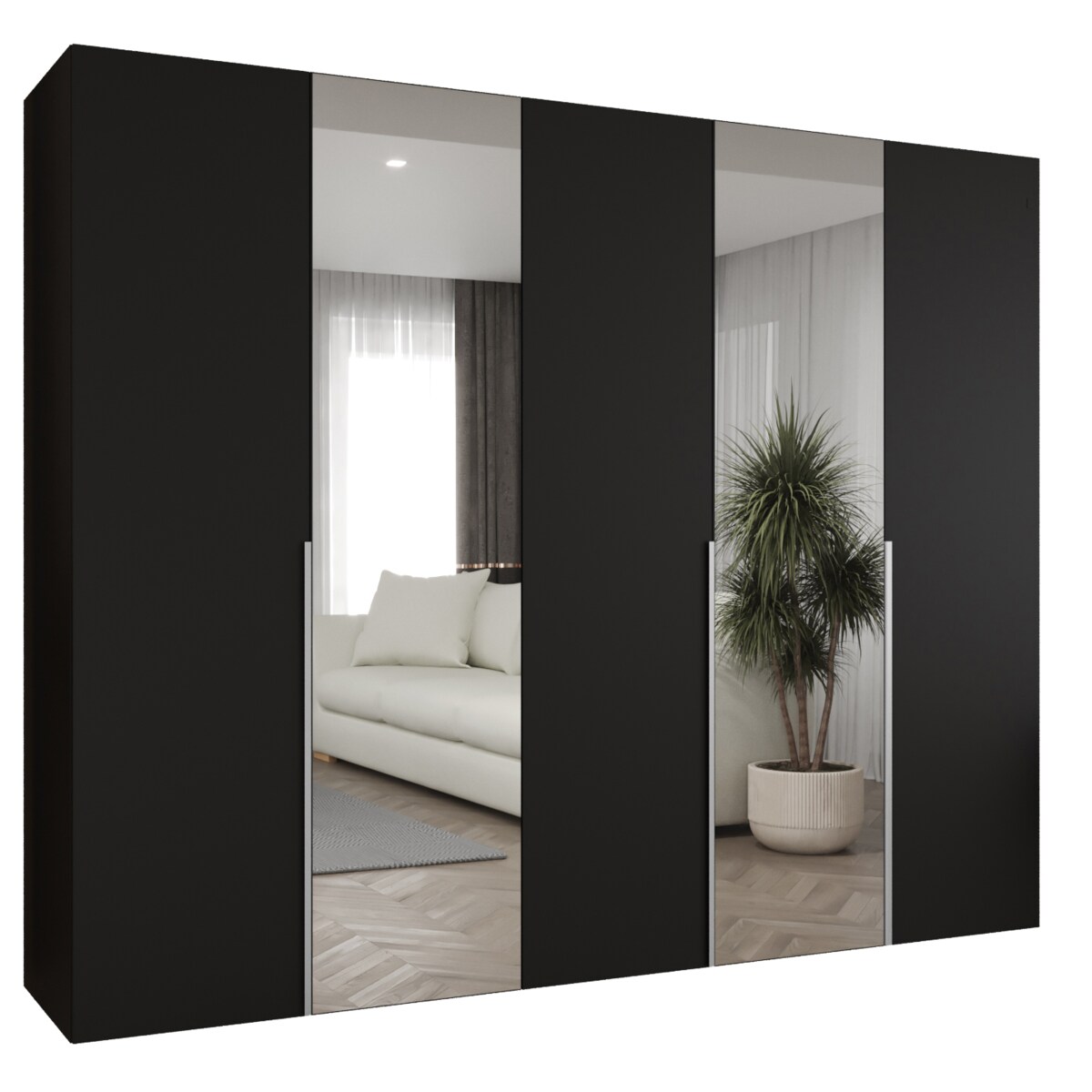 Szafa uchylna otwierana ALICANTE 2 250 wys. 202 cm Czarny + u. Kaszmir