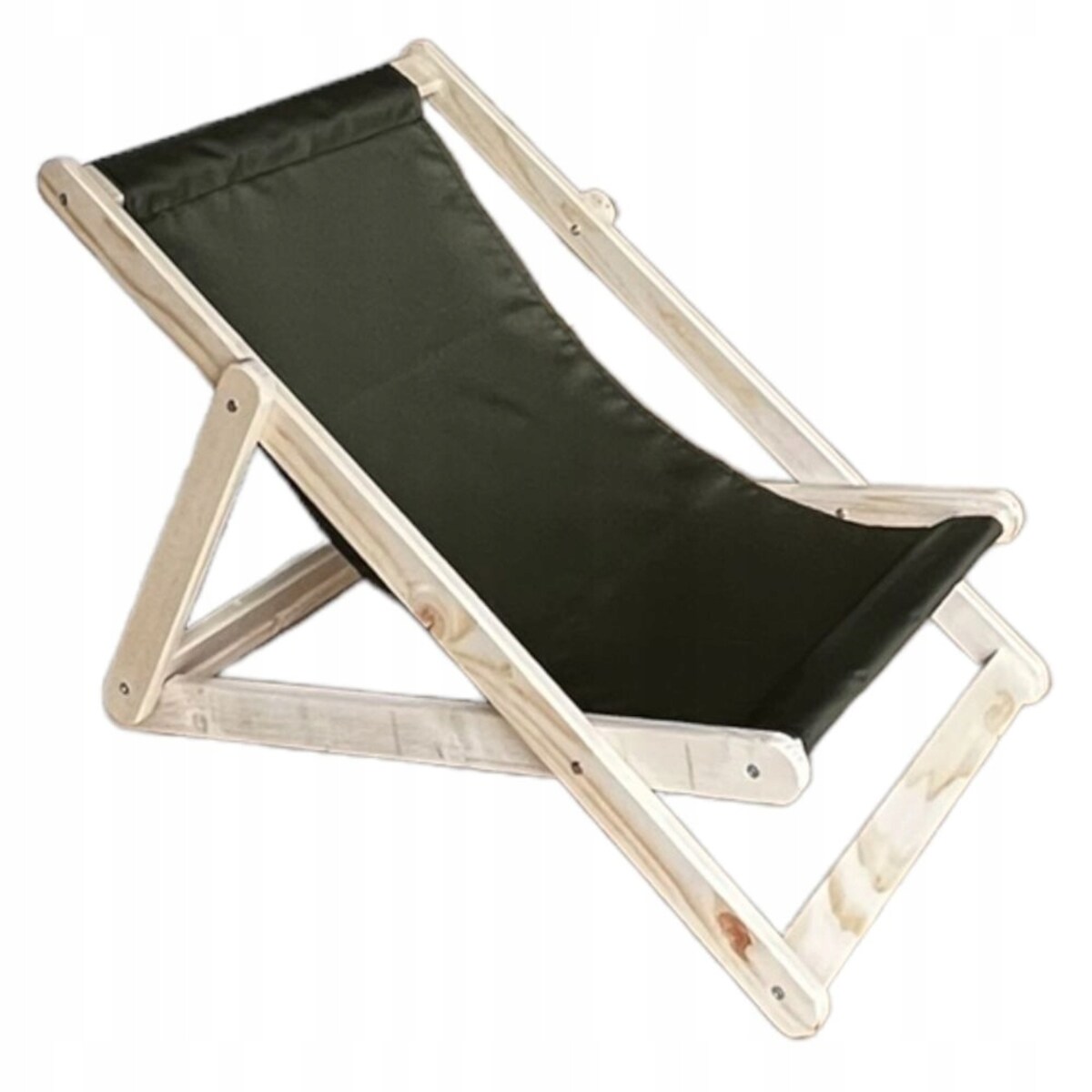 Leżak Dziecięcy Drewniany dla dzieci CERTYFIKOWANY Ogrodowy Plażowy Czarny