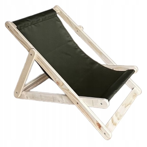 Leżak Dziecięcy Drewniany dla dzieci CERTYFIKOWANY Ogrodowy Plażowy Czarny