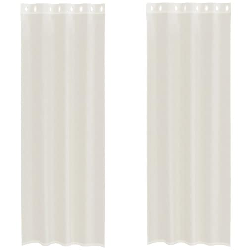 vidaXL Zasłony woalowe z przelotkami 2 szt. Kremowe 140x300 cm