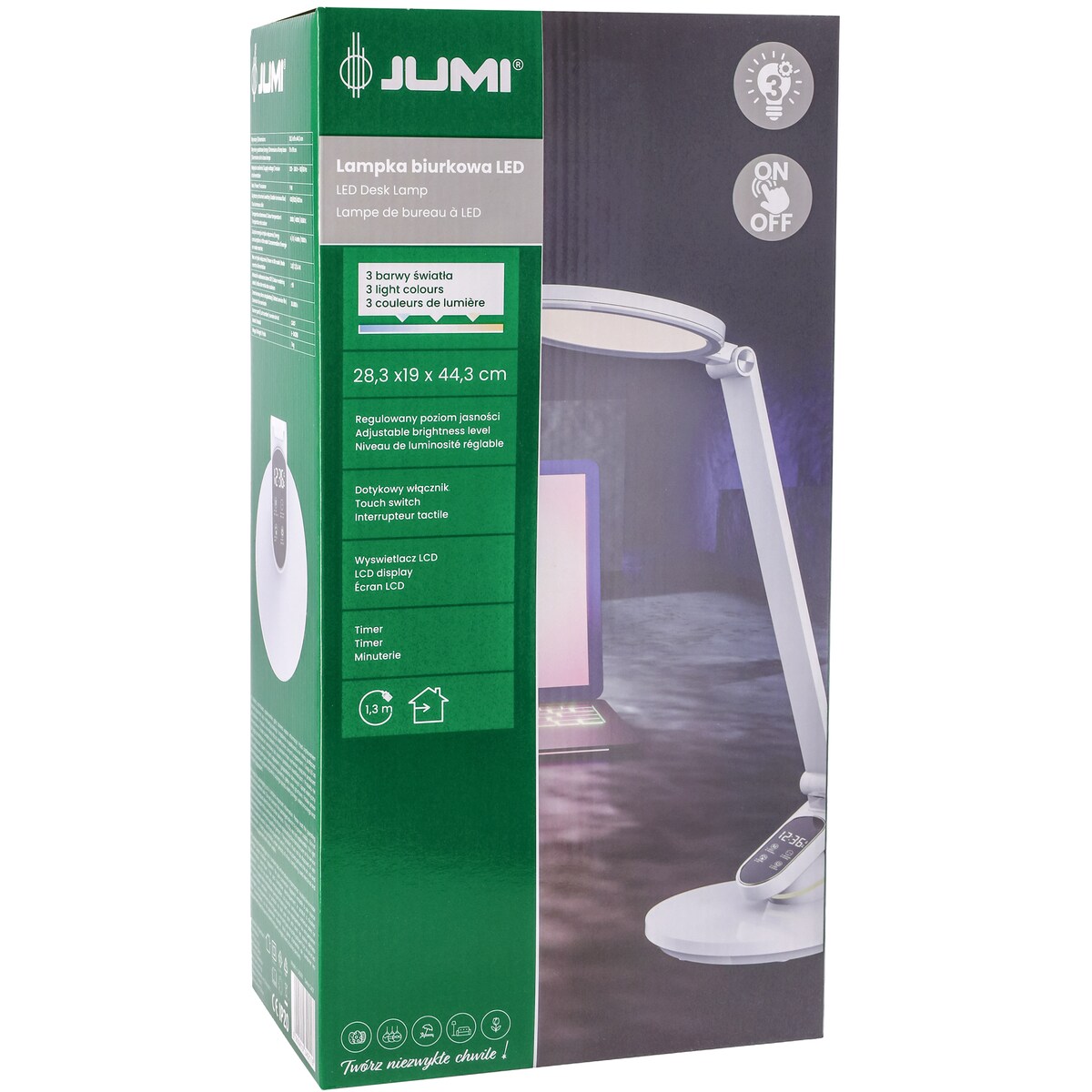 Lampka Biurkowa Szkolna Na Biurko Stołowa Led Trzy Barwy Do Pracy Z Zegarem