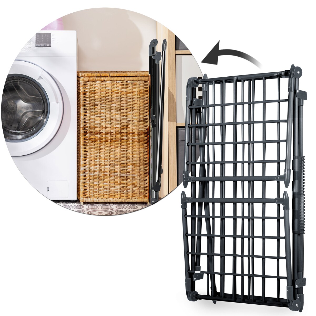 Suszarka na pranie stojąca rozkładana 22m Massido Lina czarna