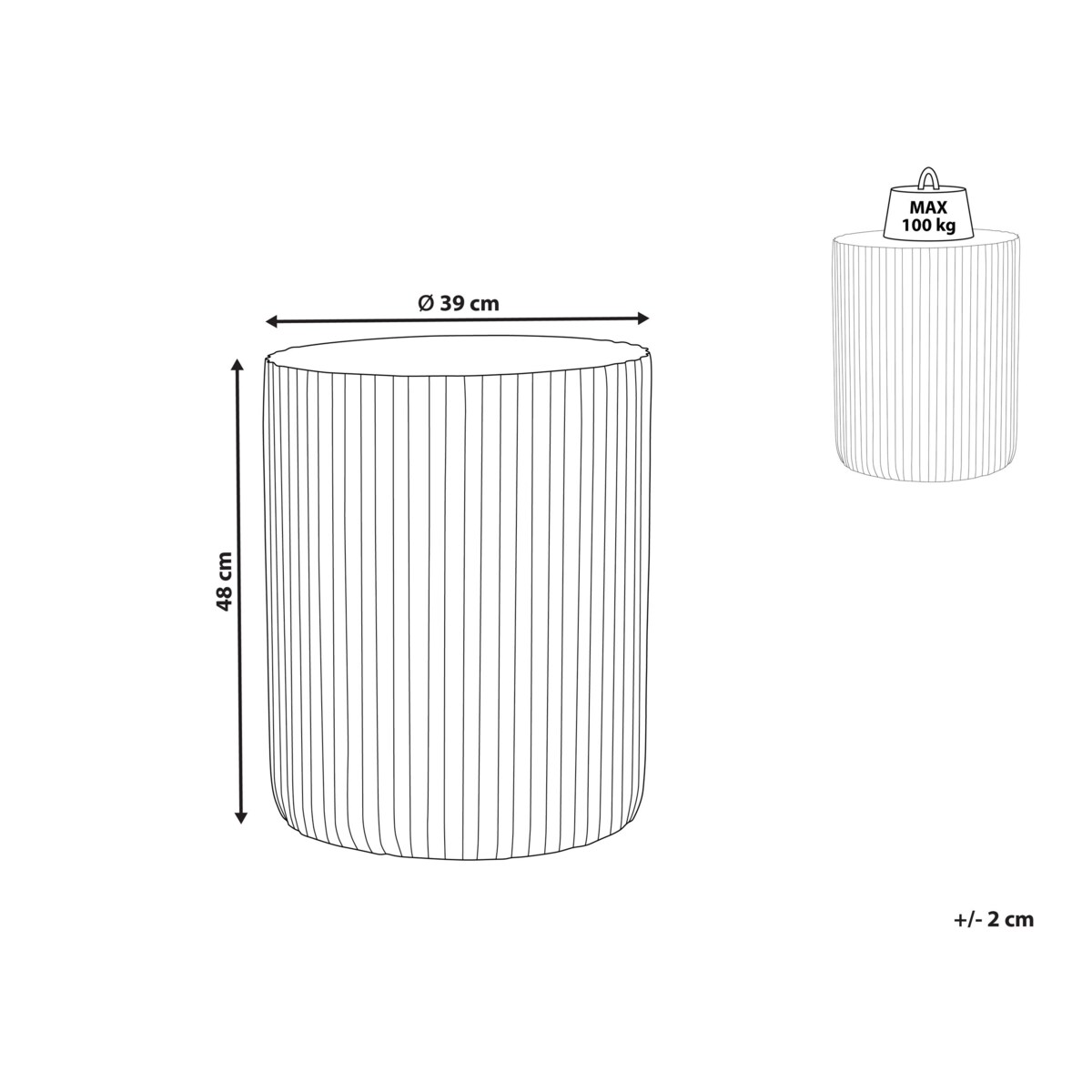 Stolik pomocniczy szary AMARO