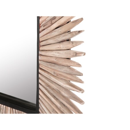 Drewniane lustro ścienne 64 x 64 cm jasne SASABE