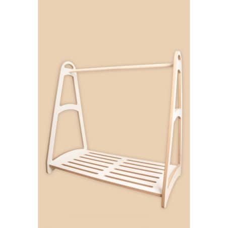 MINI garderoba szafa wieszak montessori + 5 drewnianych wieszaczków