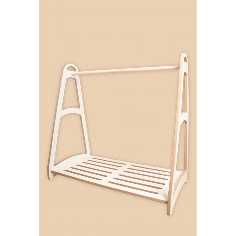 MINI garderoba szafa wieszak montessori + 5 drewnianych wieszaczków