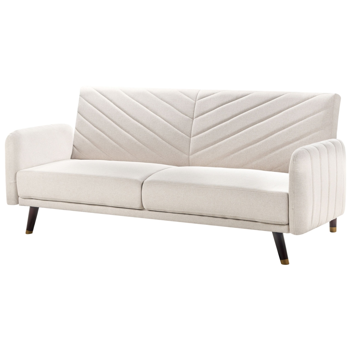 Sofa rozkładana SENJA Jasnobeżowy Len syntetyczny