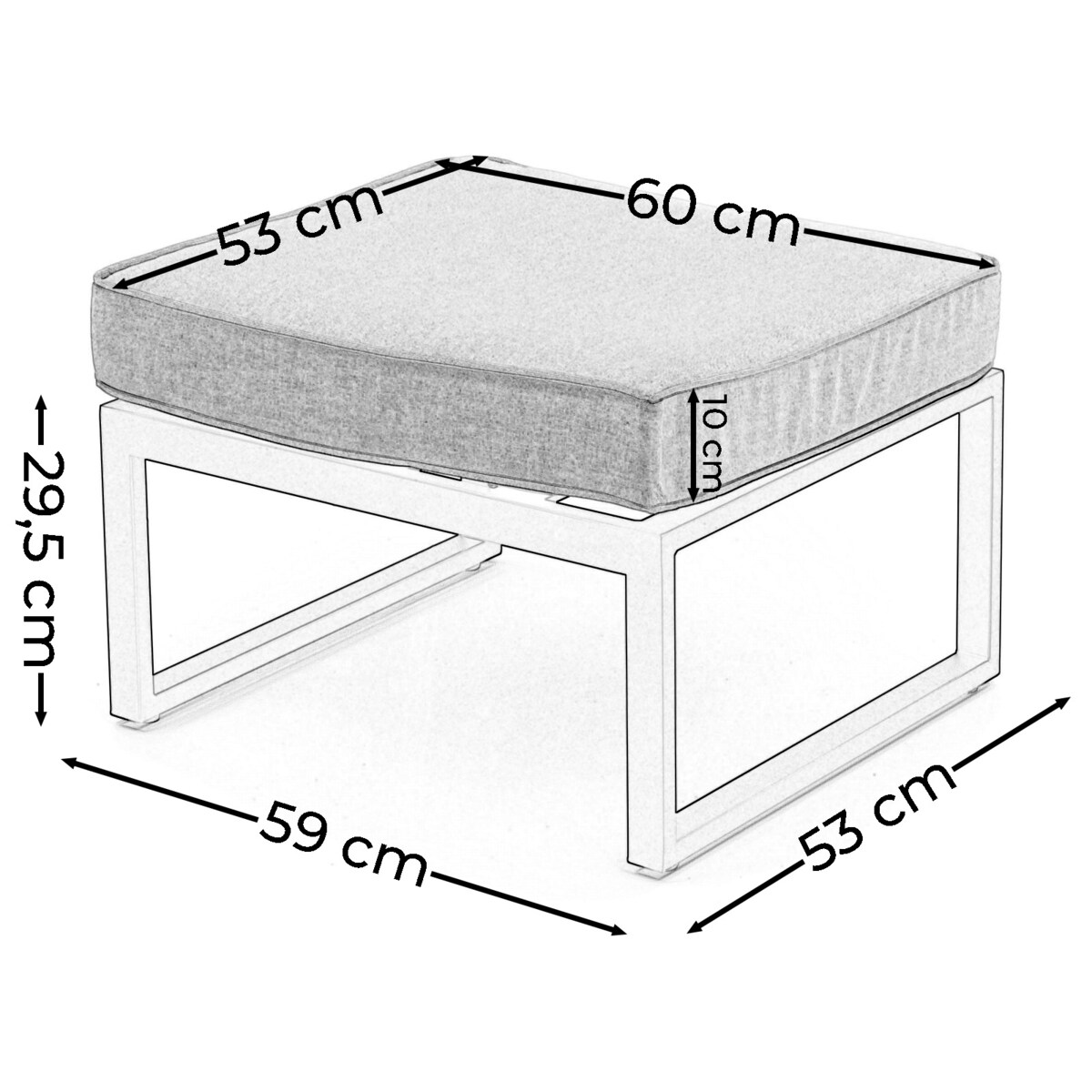 Zestaw mebli ogrodowych aluminiowe nowoczesne ATOL 2 grafitowo beżowe