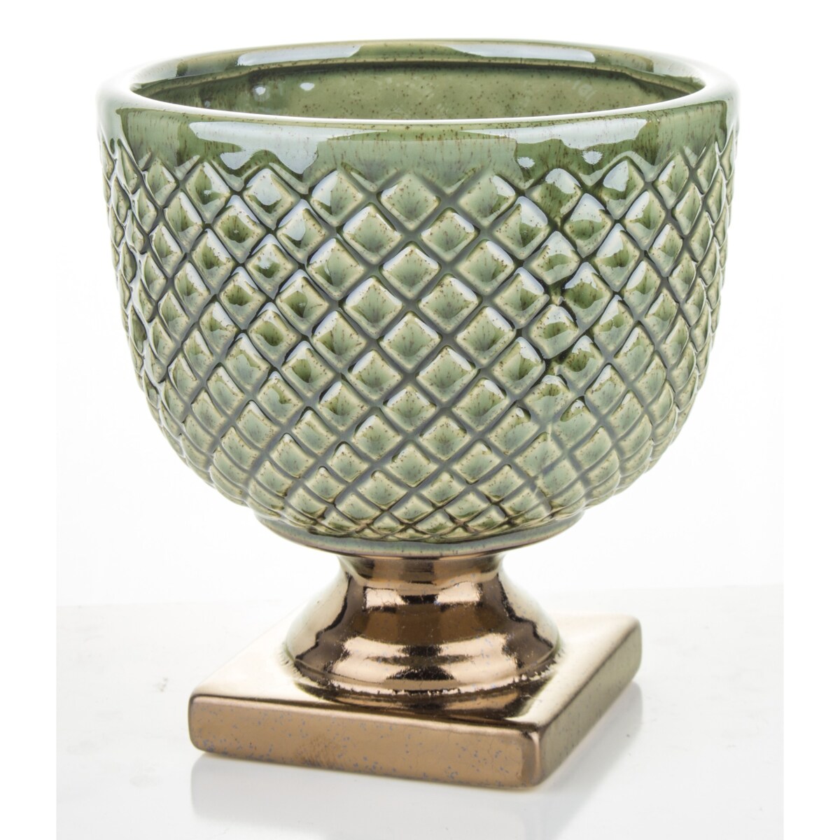 Osłonka zielono-złota 18,5x17x17 cm IRMA - II na złotej podstawce