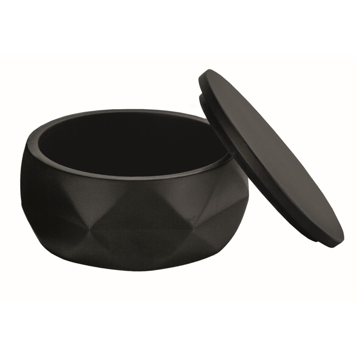 Kleine Wolke Crackle Jar Pojemnik łazienkowy czarny mat, kompozyt 10,5 cm x 6 cm