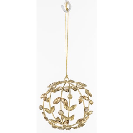 Ozdoba - zawieszka 2 szt. złota kula 9x9x9 cm ażurowa