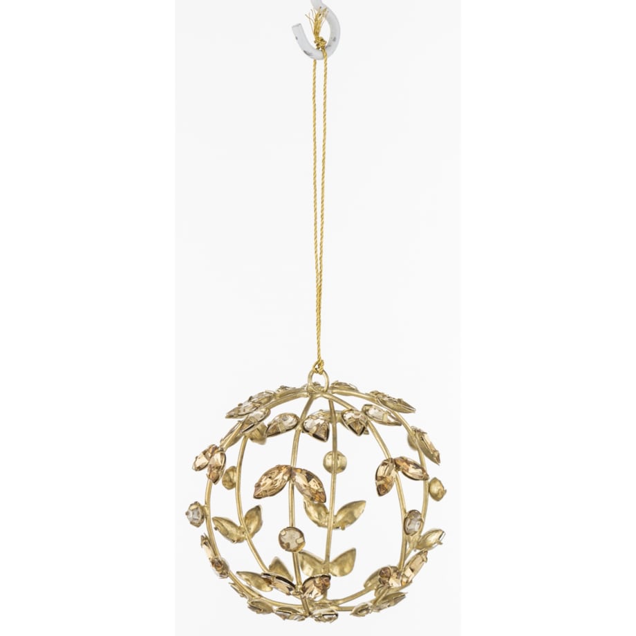 Ozdoba - zawieszka 2 szt. złota kula 9x9x9 cm ażurowa