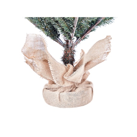 Ośnieżona sztuczna choinka w jutowym worku 90 cm zielona RINGROSE