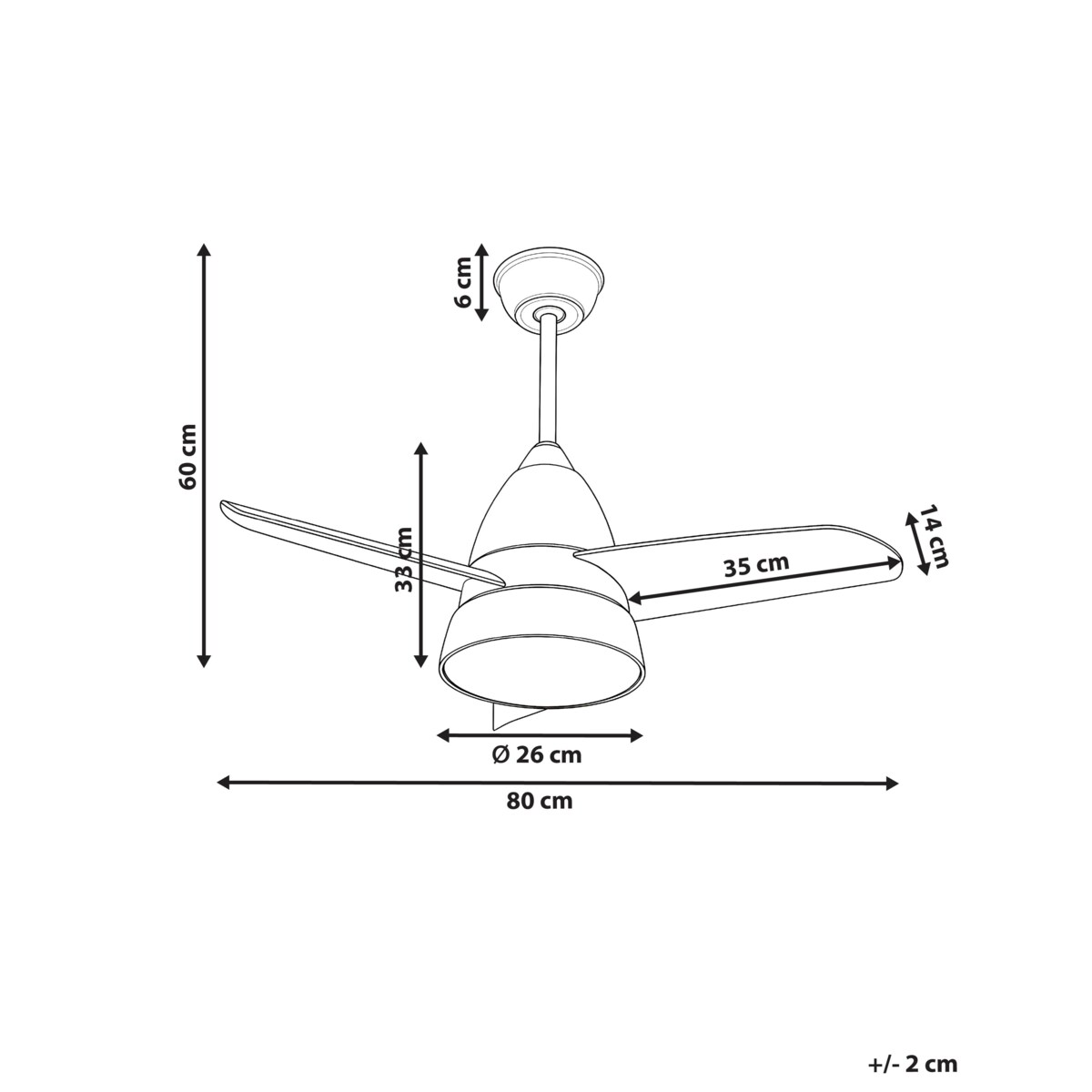 Wentylator sufitowy z lampą STRAWBERRY Szary