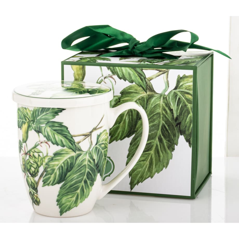 Kubek z zaparzaczem 350 ml w pudełku 11x12x9 cm HERBES pnącze