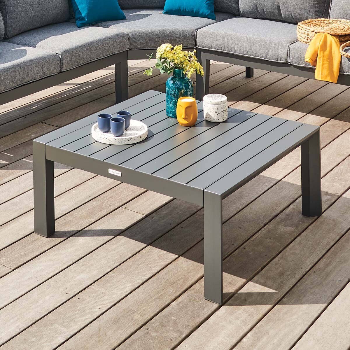 Stolik kawowy na taras EVASION, aluminium, 87 x 87 cm