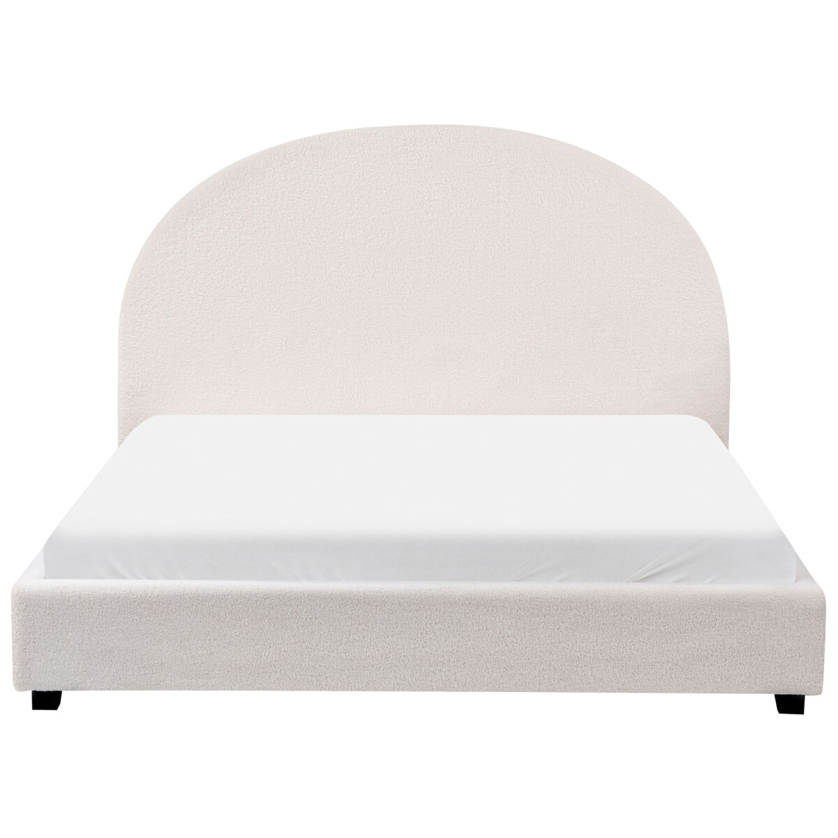 Łóżko Boucle VAUCLUSE 140 x 200 cm Złamana biel