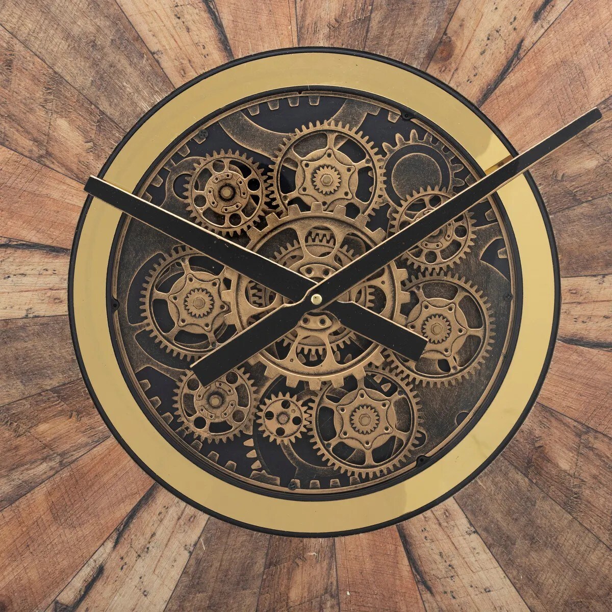 Duży zegar ścienny drewno, metal Keane 80 cm