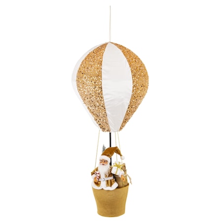 Figurka - Mikołaj w balonie 95x37x37 cm BALOON brązowozłoty