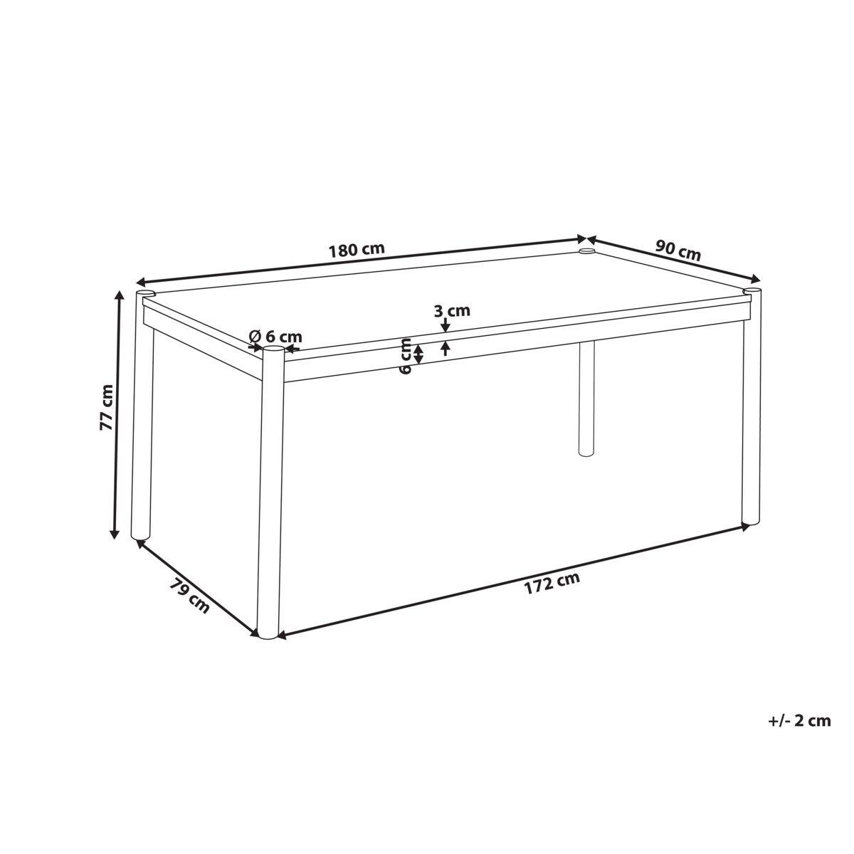 Stół do jadalni FONDIS Dąb ciemny 180 cm 80 cm