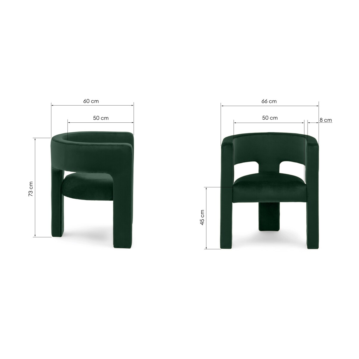 Fotel wypoczynkowy aksamitny zielony Tiana