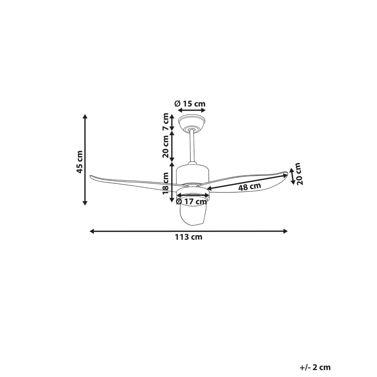 Wentylator sufitowy z lampą MAHAUT Jasnobrązowy