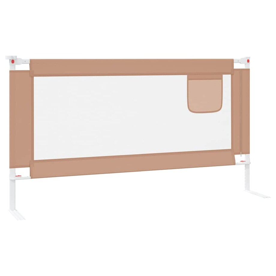 vidaXL Barierka do łóżeczka dziecięcego, taupe, 160x25 cm, tkanina