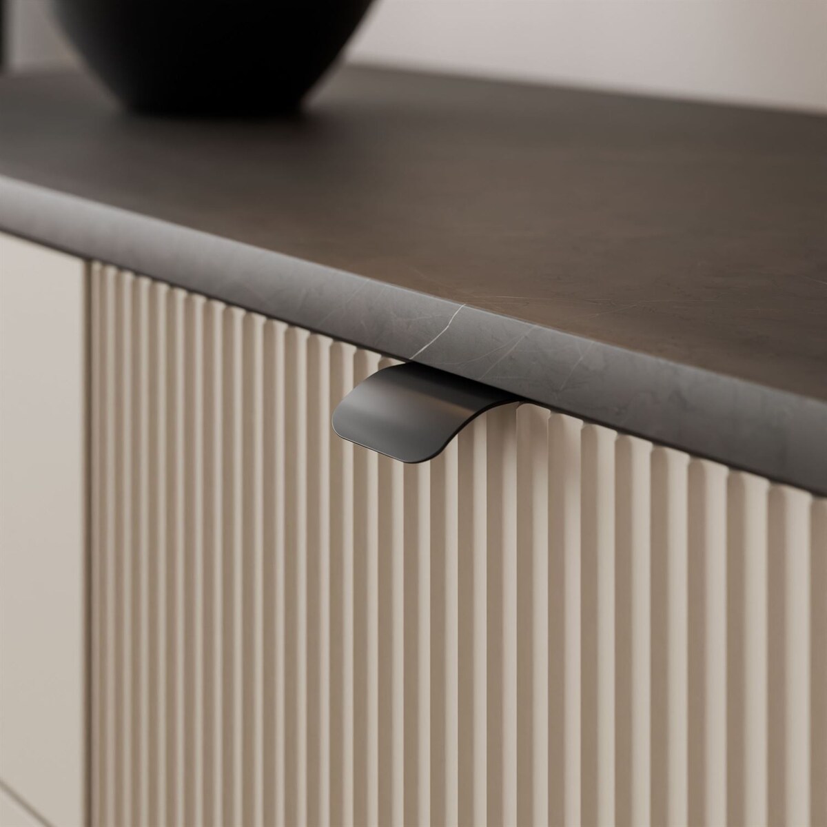 Komoda AUTUMN 3D3S na wysokich nóżkach, kaszmir / szary kamień