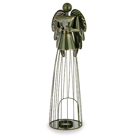 Dekoracja - anioł metalowy 67x20x18 cm INGELOSI zielony